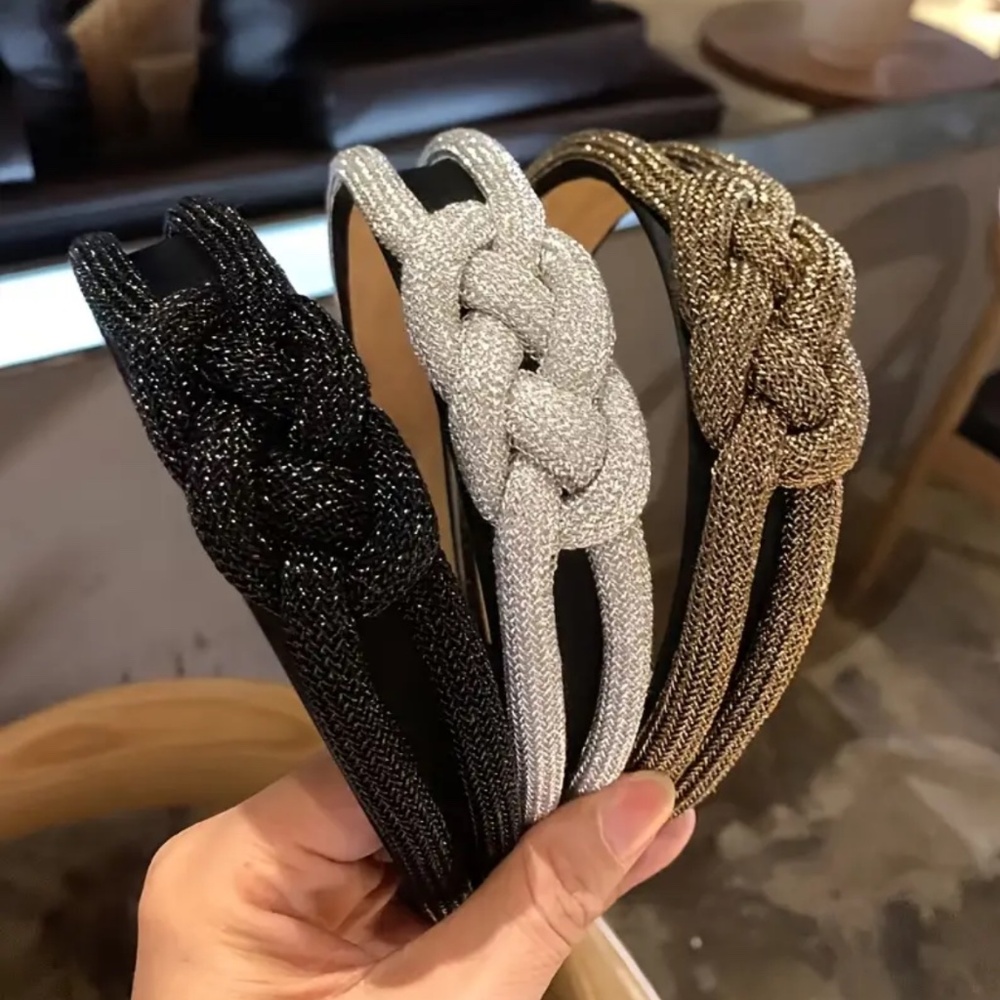Shimmering Silver Knotted Headband - Picture 2 of 4